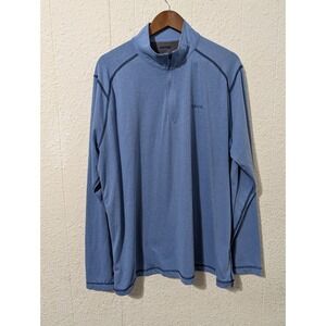 ORVIS 1/4 Zip Pullover Sweater Mens Size XL Blue Mock Neck Long Sleeve SOFT